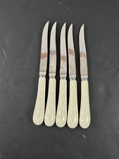 The Clement Co Set of 5 Steak Dinner Knives USA Forged Stainless Ceramic Handle picture
