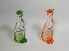 Pair of Decorative Acrylic cat figurines cute pretty 6.5