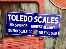 Vintage Original Toledo Scales Porcelain Metal Advertising Sign Lexington KY picture