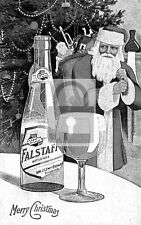 Falstaff Beer Merry Christmas Santa Lemp St Louis Missouri MO Reprint Postcard picture