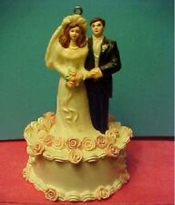 Pretty little wedding cake topper/tree ornament bridal couple bride & groom picture
