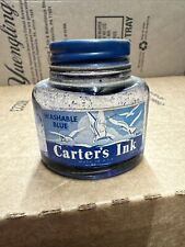 Vintage Carter's Ink Washable Blue Bottle Paper Label Seagull 969 2 Oz Bottle picture