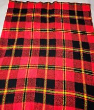 Vintage Lightweight Wool Red Tartan Plaid Throw/Stadium Blanket 40” X 66” picture