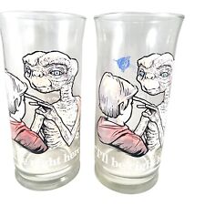 Set of 2 Vintage ET Pizza Hut Glasses Limited Edition 1982 I'll Be Right Here picture