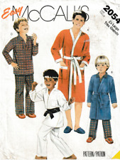 McCall's Pattern 2054, Boys Pajamas, Robe, Karate Outfit, Size 33.5
