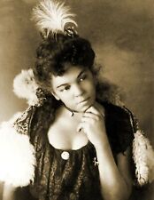 1899 African American Woman in Feathers & Furs Old Photo 8.5