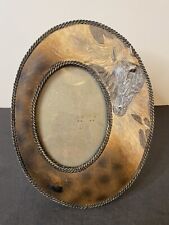 Vintage Safari Style Giraffe Embossed Oval Picture Frame  picture