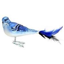 BLUE JAY BIRD GERMAN BLOWN GLASS CHRISTMAS ORNAMENT CLIP ON GERMANY picture