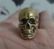 Vintage Style Solid Brass Copper Cool Skull Statue Sculpture Pendant picture