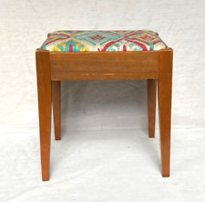 Vintage Mid Century Sewing Machine  Upholstered Stool Bench Seat Storage - Nice picture