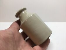 Small Squatty Antique Stoneware Utility / Polish Bottle. 3 3/4 Inches Tall. picture