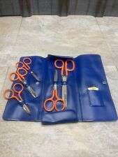 Vintage Made in Germany Sewing Scissors Set Orange MCM picture
