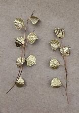 Vintage Home Interiors ~Copper & Brass Leaves/ Stems~ Wall Decor - 2 Pieces  picture