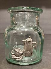 Vintage 90s Friends Era Seagull Pewter Recycled Glass Coffee Bean Jar  picture