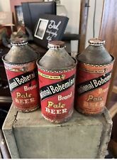 NATIONAL BOHEMIAN BRAND PALE CONE TOP IRTP BALTIMORE 3 CAN LOT UNpopped RARE picture
