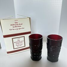 Avon - 1876 Cape Cod Collection Tall Beverage Glass Set - Ruby Red Glassware NIB picture