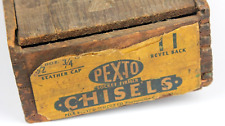 Vintage Pexto Peck Stow & Wilcox Wooden Socket Firmer Chisel Box Empty picture