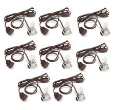 Lot of 40 cords Brown Clip Lamp Light 6' Electric Cord with Socket on/off Switch picture