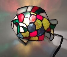 Stained Glass Fish Table Lamp Night Light Tiffany Lamp Style Rainbow Fish picture