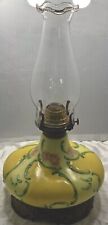 Victorian Hand Painted Floral Parlor Table Oil Lamp Globe Macbeth Nu Type Burner picture