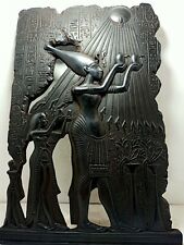 UNIQUE ANTIQUE ANCIENT EGYPTIAN Stela King Akhenaten Nefertiti Worship Sun picture