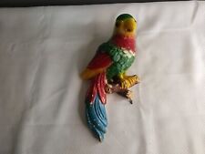 Vintage 1930-40’s  COLORFUL Parrot Bird Chalkware Carnival Prize Wall plaque  picture