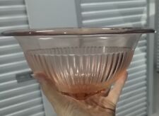 Vintage  Federal? Pink Depression Lg. Ribbed Glass  Mixing Bowl picture