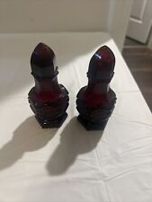 Vintage Avon Ruby Red 1876 Cape Cod Glass Salt and Pepper Shakers picture