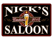PERSONALIZED METAL SIGN YOUR NAME SALOON CUSTOM SIGN DURABLE FULL COLOR BAR1 103 picture
