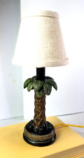 Small Vintage Accent Palm Tree Lamp & Shade 12