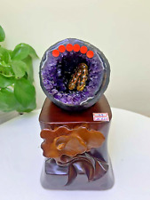 3900g natural amethyst geode quartz crystal cluster fund source gift decor+stand picture