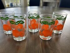 Vintage Anchor Hocking Mid-Century Orange Juice Glasses 4 oz Set 5 Lot Very Nice picture
