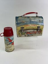 Vintage Hometown Airport lunchbox and thermos by Thermos 1960 Beautiful Set picture