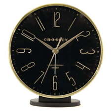 Black and Gold Vintage Modern Sweep Analog QA Table, Desk or Mantel Alarm Clock picture