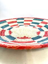 Basket Handmade Southwest Style Pink and Turquoise Blue 12 by 12 inches picture