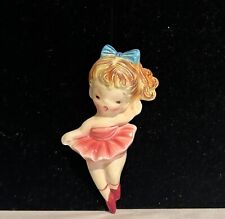 Vintage Lefton Ceramic Ballerina Wall Plaque Japan picture