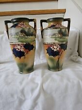 Hand Painted Cold Fired Japan Japanese Art Pottery Vase Asian  picture