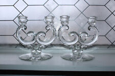 Vintage Elegant Fostoria Glass Century Candle Holders Pair picture
