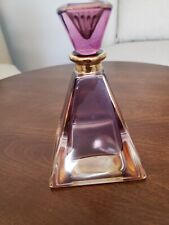 Illusions Purple With gold Crystal Perfume Bottle with Stopper Made in Italy  picture
