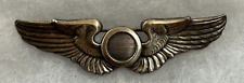 USAAF WW2 OBSERVER WINGS 3 INCH PINBACK STERLING picture