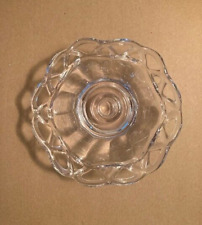 Vintage Imperial Clear Glass Crocheted Crystal Candle Holder 6