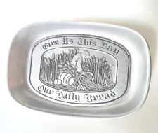 Vintage Wilton Armetale Bread Tray Give Us This Day Our Daily Bread picture