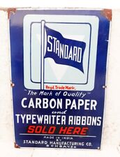 Vintage Standard Mark Carbon Paper Typewriter Ribbon Porcelain Enamel Sign Board picture