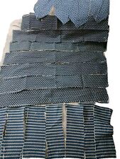 Lot 18 Fabric Strips Indigo Blue From Late 1800s Recycled 19th Century  Z2 picture