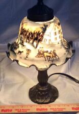 American Winter Scene Currier and Ives Lamp From New York Museum Collection. EUC picture