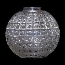 Ceiling or Lamp Shade Globe Hanging Light Round Textured Clear Glass Vintage 5.5 picture