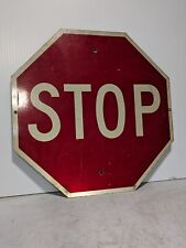 Decommissioned metal stop sign, red, white, sepia, vintage, 24in x 24in picture