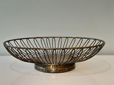 International Silver Co Basket For Fruit Bread Vtg MCM Silverplate Wire Oval  picture