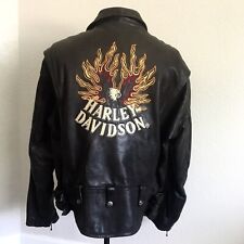 Harley Davidson Men's Leather Sz XL Motorcycle Jacket Dark Brown Excellent Cond. picture