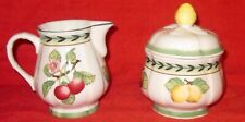 VILLEROY & BOCH FRENCH GARDEN FLEURENCE CREAMER & SUGAR BOWL WITH LID ~ XLNT picture